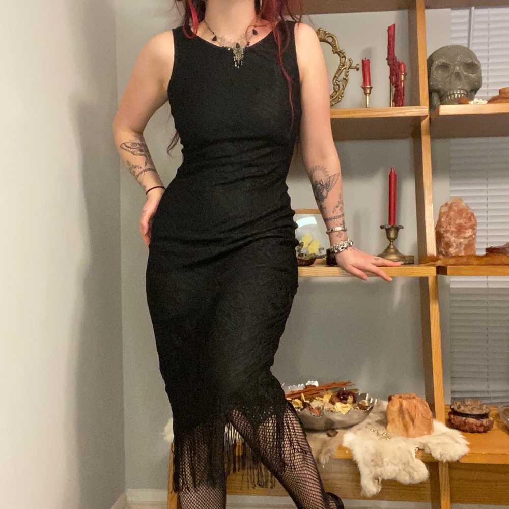 90’s Vintage Sexy Vampy Whimsygoth Tassel Dress